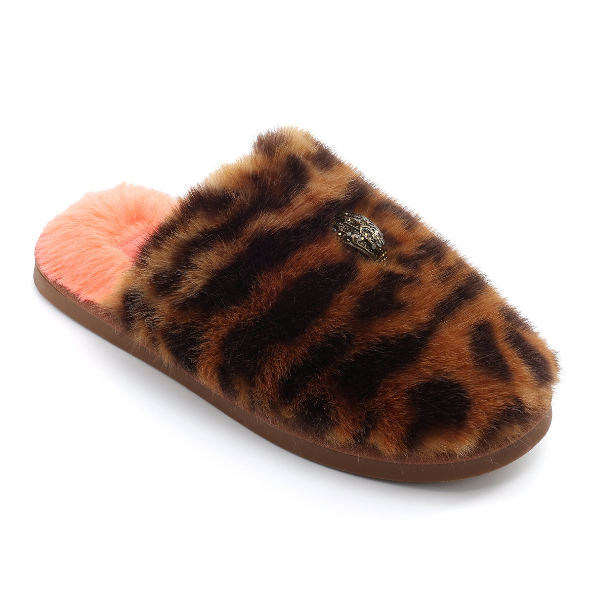 Mini Kensington Slipper - Big Kids Orange Leopard