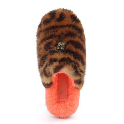 Mini Kensington Slipper - Big Kids Orange Leopard