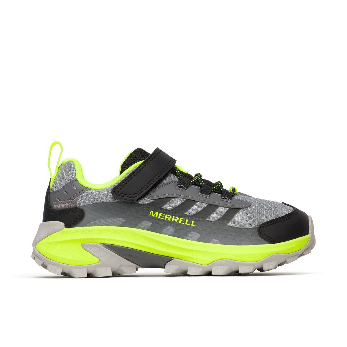 Moab Speed 2 Low A/C Waterproof Sneaker - Big Kid Grey/Black/Citron
