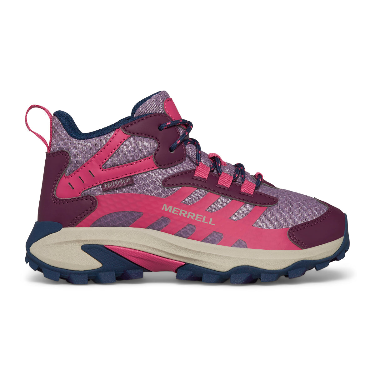 Moab Speed 2 Mid Waterproof Hiker - Big Kid Berry/Navy