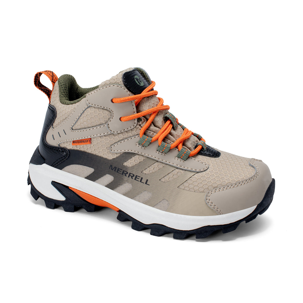 Moab Speed 2 Mid Waterproof Boot - Big Kid Black/Tan